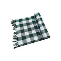 150x150 Cm Kareli Yer Sofra Bezi Piknik Masa Örtüsü Saçaklı Yeşil