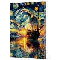 Van Gogh 2 - Gemi Çizgili Yan Boyamalı Defter