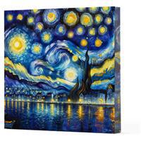 Van Gogh 7 Yıldızlı Gece - Çizgisiz Yan Boyamalı Defter