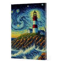 Van Gogh 8 - Deniz Feneri Çizgili Yan Boyamalı Defter