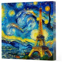 Van Gogh 9 Eyfel Kulesi - Çizgisiz Yan Boyamalı Defter