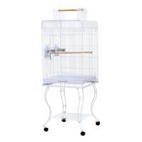 Dayang Ayaklı Papağan Kafesi Beyaz 54x54x134