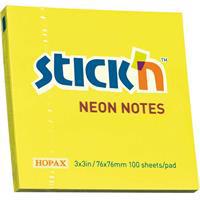 Gıpta Stickn Yapışkanlı Not Kağıdı 76 x 76 mm 100 Yaprak - Fosforlu Sarı