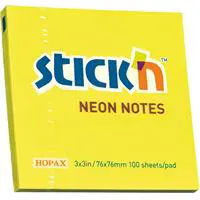 Gıpta Stickn Yapışkanlı Not Kağıdı 76 x 76 mm 100 Yaprak - Fosforlu Sarı