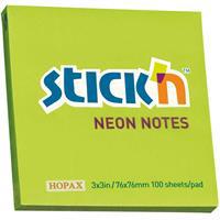 Gıpta Stickn Yapışkanlı Not Kağıdı 76 x 76 mm 100 Yaprak - Fosforlu Yeşil
