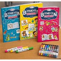 Boya Sil Bitmeyen Boyama 3 Kitap + Boya Kalemi Hediyeli