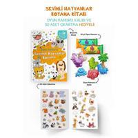 Sevimli Hayvanlar Boyama Kitabı - Oyun Hamurlu - 3 Yaş +