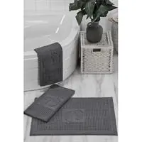 3 Lü Banyo Ayak Havlusu %100 Pamuklu 50x70 Cm Antrasit