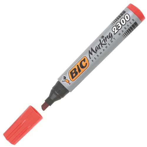 BİC 2300 Permanent Markör Kalem Kesik Uç - Kırmızı