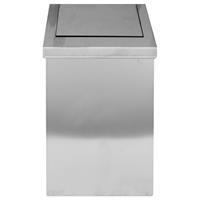 Dayco 0811 Çöp Kovası Paslanmaz Çelik Sallanır Kapak 16 L - Metalik Gri