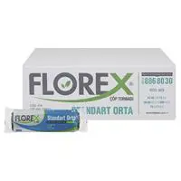 Florex 525 Standart Çöp Poşeti Orta Boy 55 x 60 cm 20 Adet x 50 Rulo - Siyah 