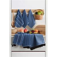 6 lı Luna Naturel Mutfak Havlu Seti %100 Pamuklu 30X50 Cm Lacivert