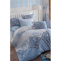 Çift Kişilik Ranforce Nevresim Takımı %100 Pamuklu Şimal Mavi