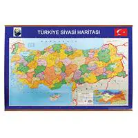 Panda 403 Türkiye Haritası Siyasi + Fiziki Çift Taraflı Çıtalı 70 x 100 cm