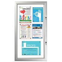 Snapper İlan Panosu Manyetik Zeminli Kilitli Poster Ölçüsü A4 x 6 - Metalik Gri