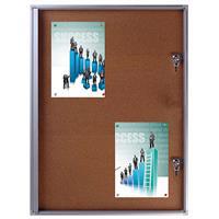 Snapper İlan Panosu Mantar Zeminli Kilitli Poster Ölçüsü A4 x 4 - Metalik Gri