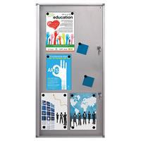 Snapper İlan Panosu Manyetik Zeminli Kilitli Poster Ölçüsü A4 x 6 -Metalik Gri