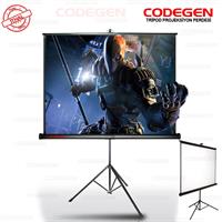 COD-TX-24 240x200 Tripod İthal Projeksiyon Perdesi (Arkası Siyah Fonlu)