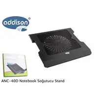 Addison 14cm IŞIKLI FAN SİYAH 15.6" 4* USB CIKISLI SOĞUTUCU STAND ANC-40D