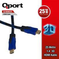 Q-HDMI25 to HDMI25 1.4 3D 25 METRE ALTIN UÇLU KABLO Q-HDMI25