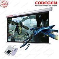 COD-EX-30 300x225 Motorlu U.Kumandalı İthal Projeksiyon Perdesi (Siyah Fonlu)