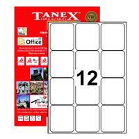Tanex TW-2012 Yazıcı Etiketi 63.5 x 72 mm 1.200 Adet - Beyaz