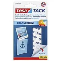 Tesa 59408 Tack Yapışkan Pedler Çift Taraflı Şeffaf 72 Adet