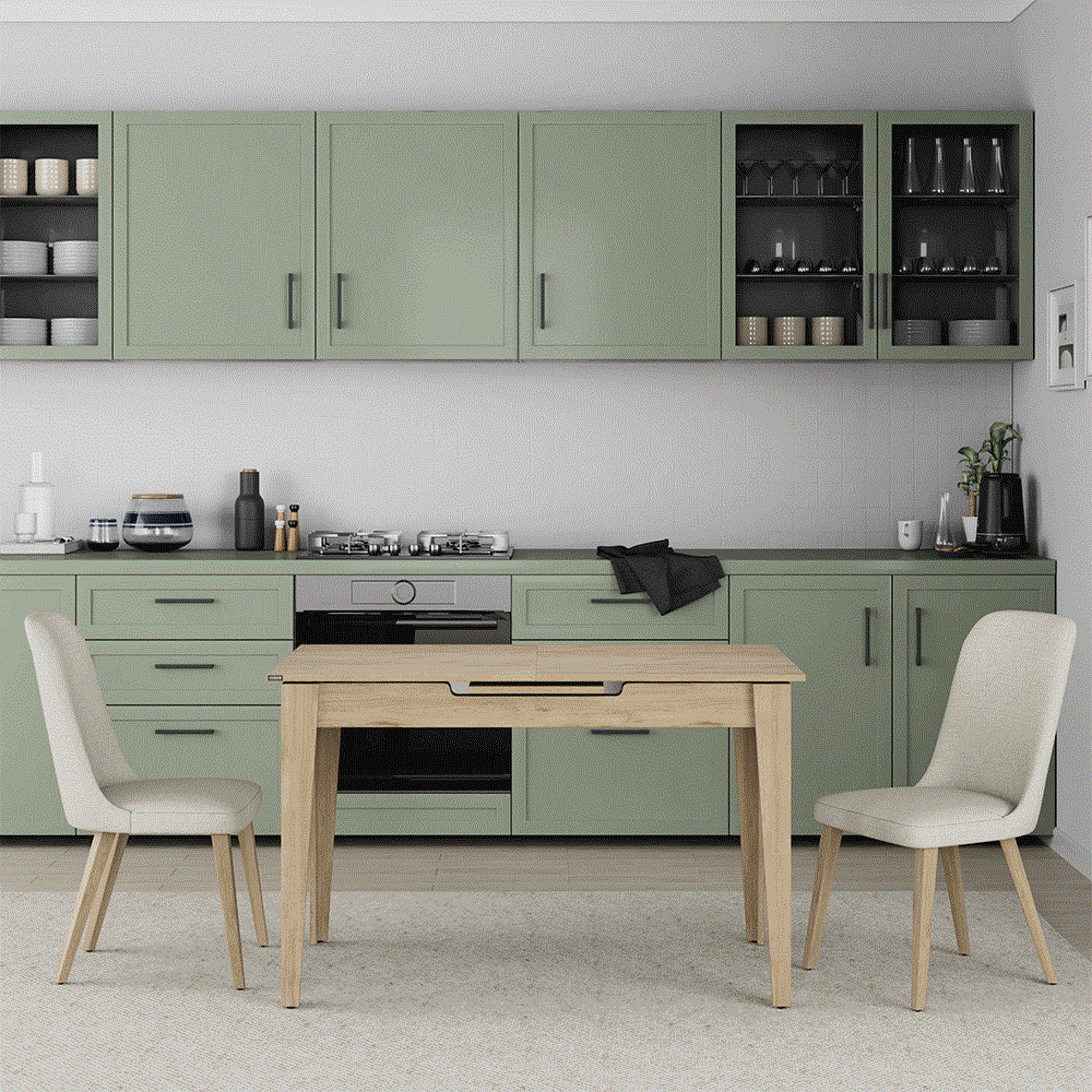 Açılır Mutfak Masası - Florida Meşe 120-150x75x70 cm