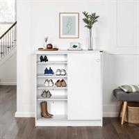 Diamond Sürgülü 5 Raflı Çok Amaçlı Dolap - Mat Beyaz 91x105x37 cm (GxYxD)