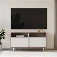 Retro Slide Tv Sehpası Latte-Mat Lake Beyaz 120x60x40 cm (GxYxD)