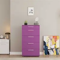 Trendline 5 Çekmeceli Şifonyer - Mor 60x108x44 cm (GxYxD)