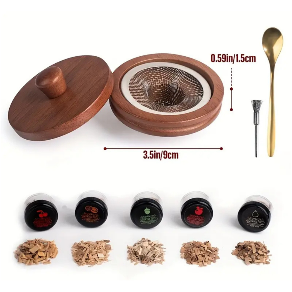 Wilderix Viski Tütsüleme Seti – Doğal Ahşap Aromalı Dumanla Evde Tütsülenmiş Kokteyller