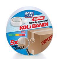 Boss Tape İp Takviyeli Çok Güçlü Koli Bandı 45mm x 25mm - Şeffaf