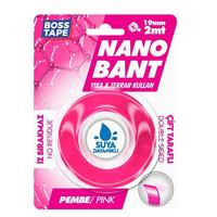 Boss Tape Çok Güçlü Çift Taraflı Nano Bant 19mm x 2mt - Pembe