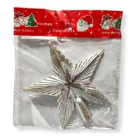 Yılbaşı Tepelik Çam Ağacı Çizgili Yıldız Gümüş 