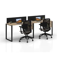 Deman Ofis Tito Yatay İkili Çalışma Masası  - Lefkas Meşe 260x70x75
