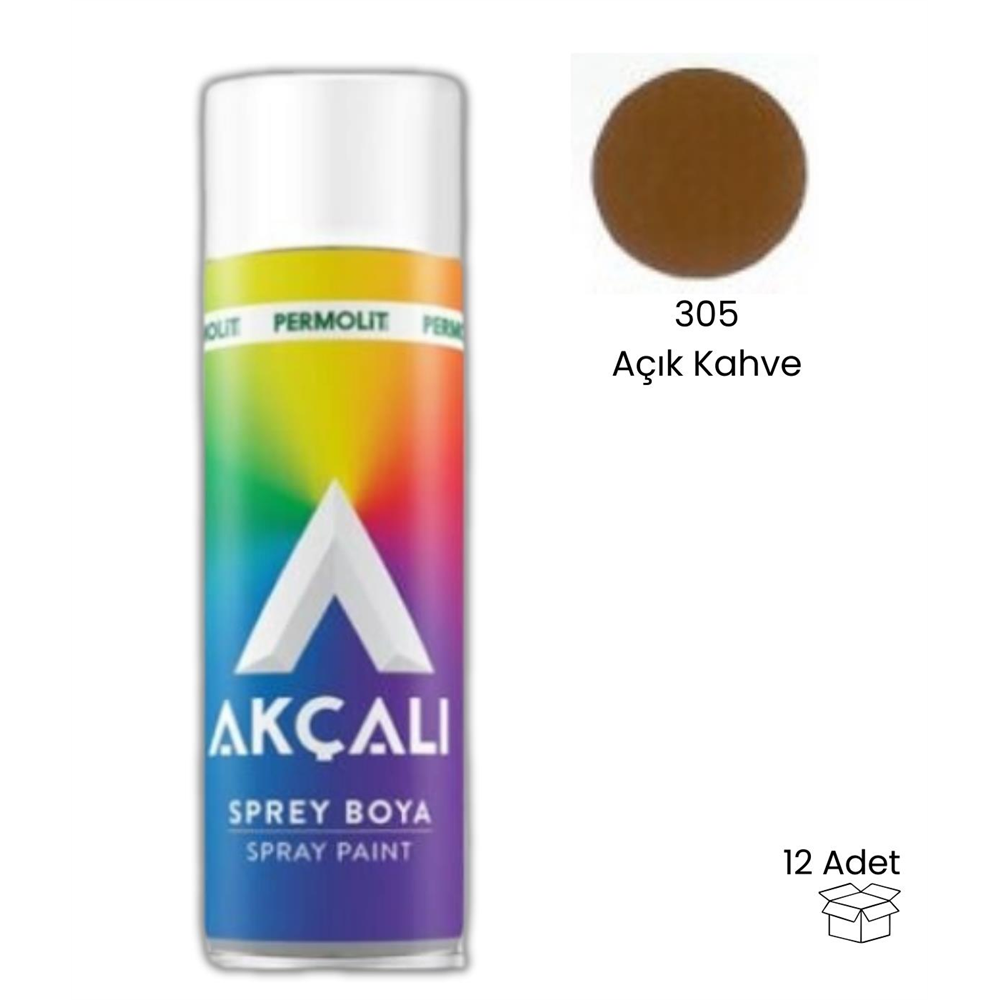 Akçalı Sprey Boya Açık Kahve 400 ml (12 Adet)