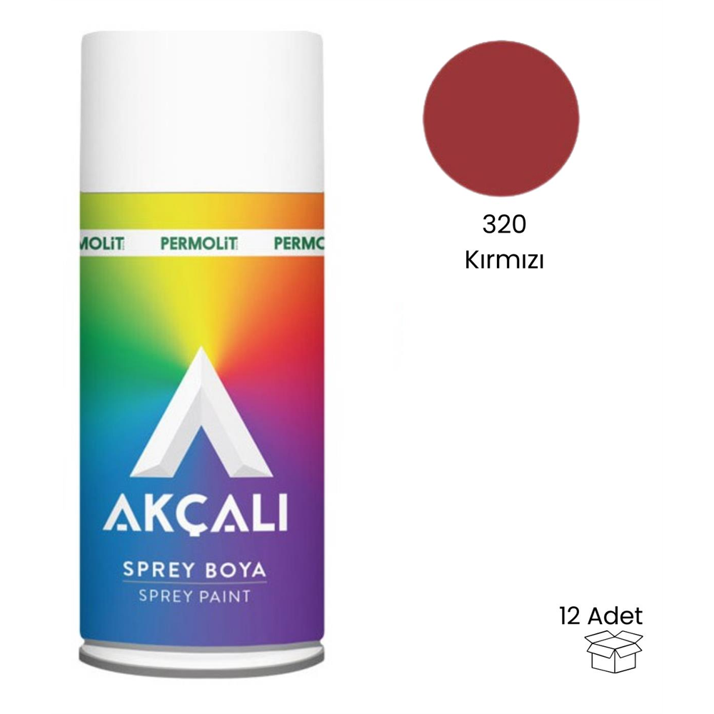 Akçalı 320 Kırmızı Sprey Boya 400 ML (12 Adet )