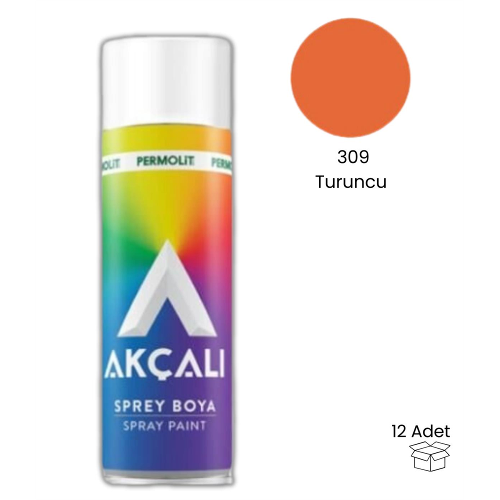 Akçalı Sprey Boya 309 Turuncu 400ml (12 Adet)