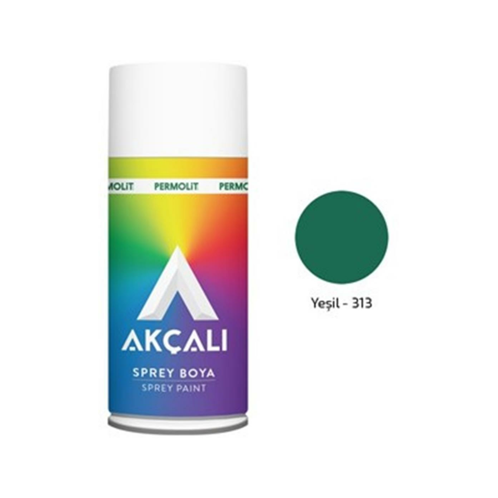 Akçalı Sprey Boya -Düz Renkler -313 Yeşil (12 Adet)