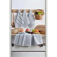 6 lı Luna Naturel Mutfak Havlu Seti %100 Pamuklu 30X50 Cm Açık Gri