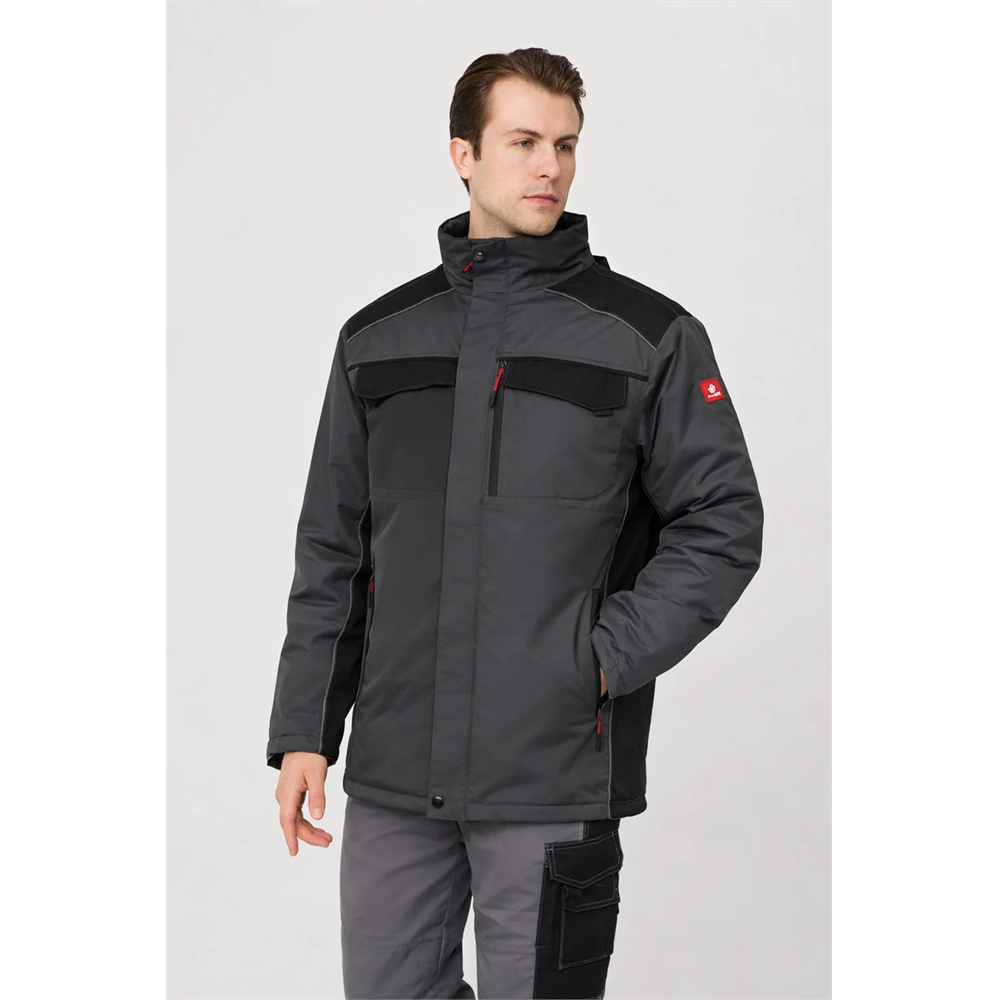 Allium Ripstop Parka - Su ve Rüzgar Geçirmez, Dayanıklı ve Soğuk Havalara Uygun K.GRİ-SİYAH S