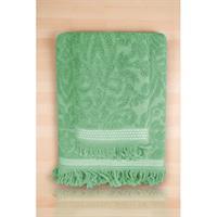 2 Parça Jakarlı Banyo Havlu Takımı %100 Pamuklu 90x150 Cm Arden Yeşil