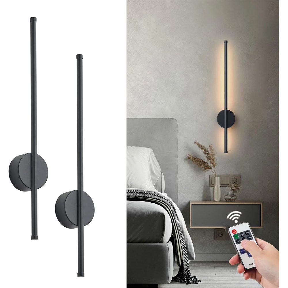 Modesco Bahon Dekoratif Şarjlı Mıknatıslı Led Aplik Kumandalı Siyah