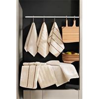 6 lı Luna Naturel Mutfak Havlu Seti %100 Pamuklu 30X50 Cm Bej