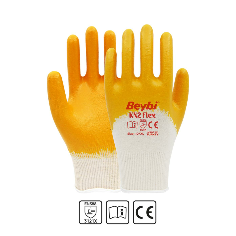 Beybi Kn2 Flex Pamuk Astarlı Nitril Eldiven No:10 - 288 Çift