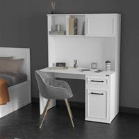 Country Çekmeceli Kapaklı Çalışma Masası-Mat Lake Beyaz (Diamond Beyaz) 120x167x60 cm (GxYxD)