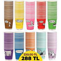 Ofix Karton Bardak Özel Baskılı 7 oz 180 ml 50 Adet / 10 Çeşit - 500 Adet