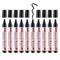 Edding 260 Yuvarlak Uçlu Beyaz Tahta Kalemi 10 Adet - Siyah