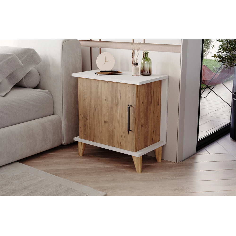 Adela Raflı Modern Komodin Atlantik Çam